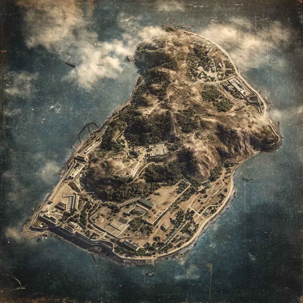 Corregidor Island aerial view Manila Bay WWII Battle of Corregidor Philippines military history strategic fortress.