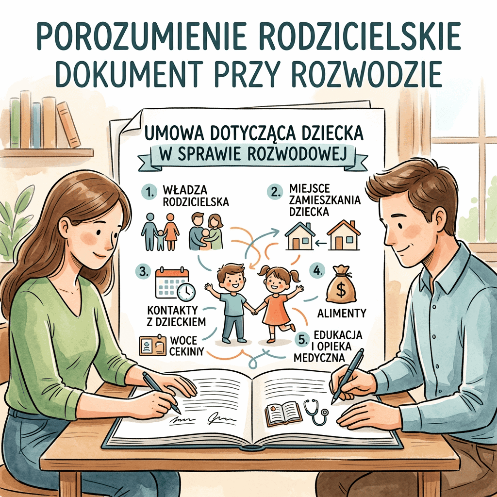 Porozumienie rodzicielskie przy rozwodzie – jak napisać? Wzór