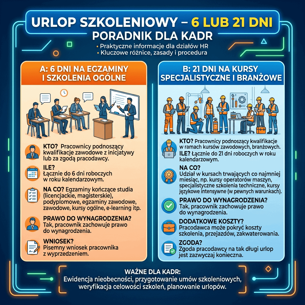 Urlop szkoleniowy – 6 lub 21 dni. Poradnik dla kadr