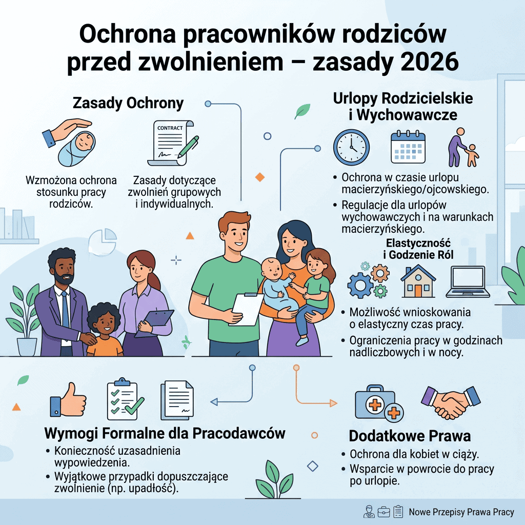 Ochrona pracowników rodziców przed zwolnieniem – zasady 2026