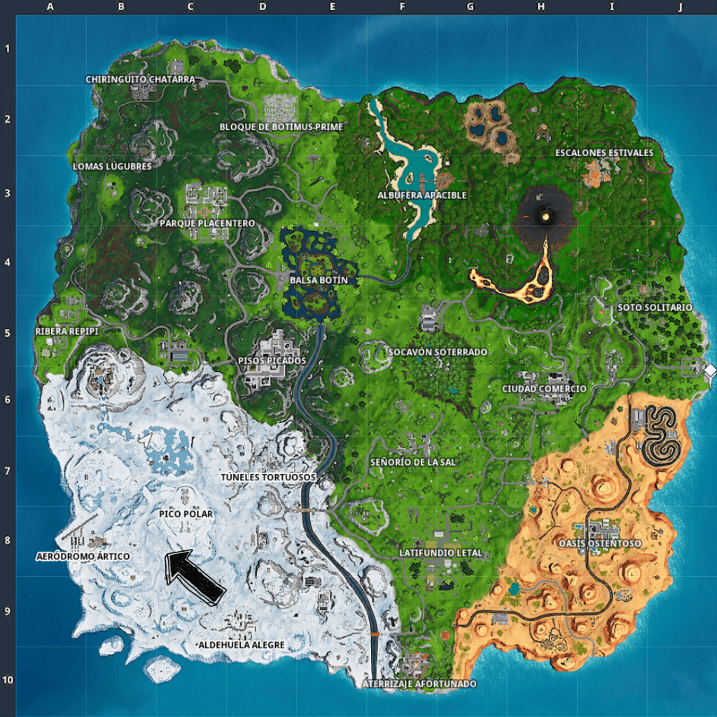 Semana 3 temporada 8 Fortnite. Peli o Manta. Mapa del tesoro