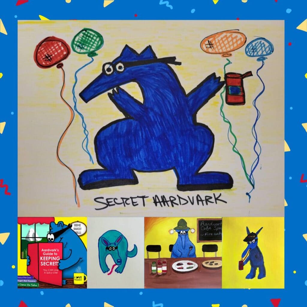 Collage of Secret Aardvark Fan Art