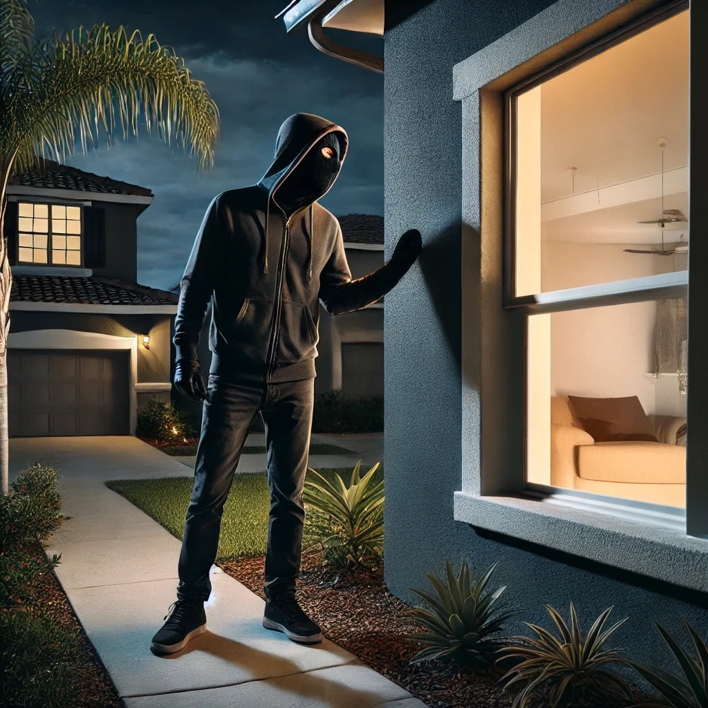 Home burglar image for home security