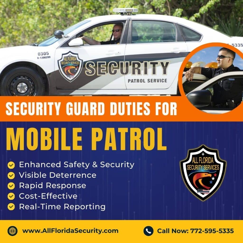 Mobile Patrol Security Service through All Florida Security Services Port St. Lucie Florida