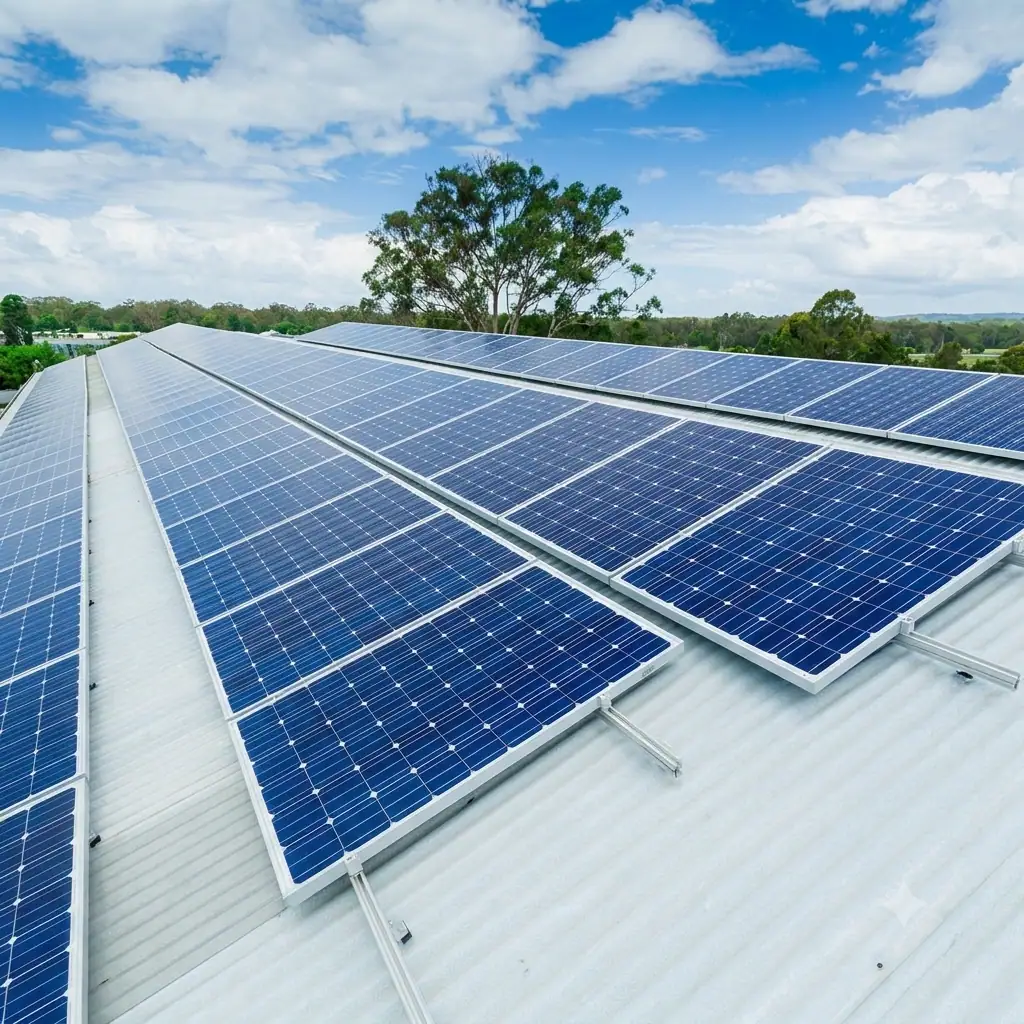 Solar panels on a white roof-Solar Harvest Kenya Industrial Project 1
