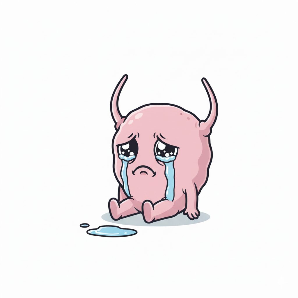 sad bladder Urologists in Orange County CA cartoon of a sad bladder