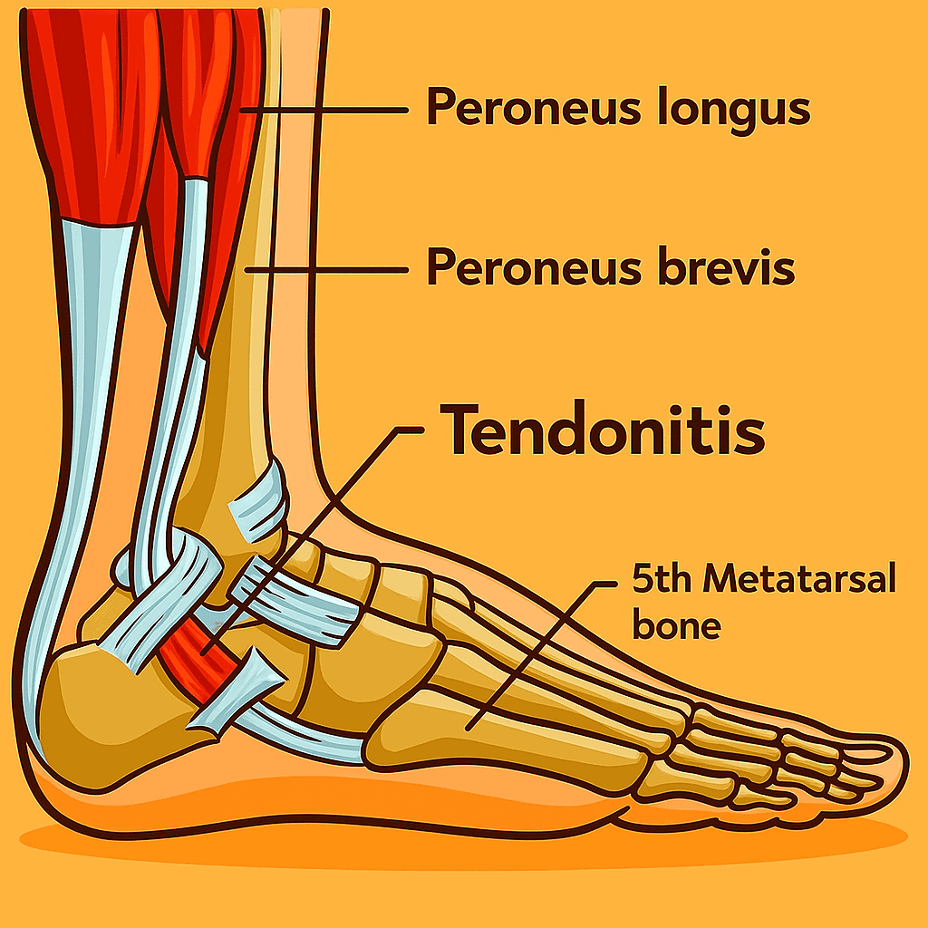 Ból za kostką boczną – zapalenie ścięgien strzałkowych