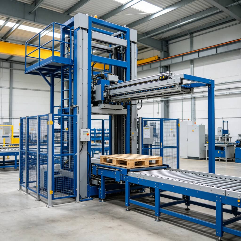 High-level layer palletizer for high-speed case lines by SunAura Machinery