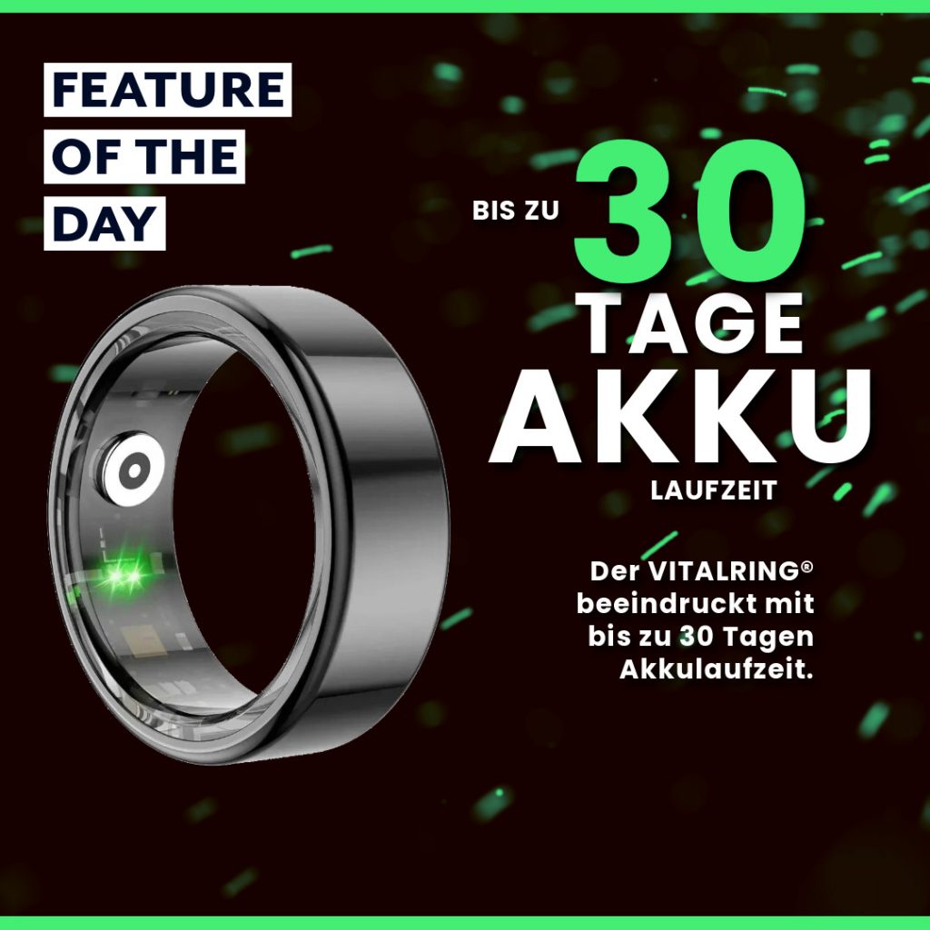 Beispiel Vitalring Social media Content Feature of the day 30 Tage Akku