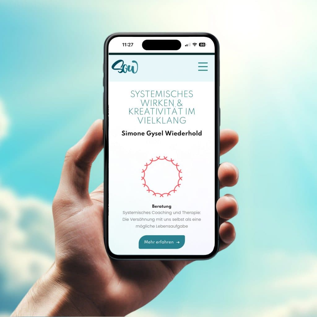 Ansicht mobile Webdesign für Simone Gysel Wiederhold