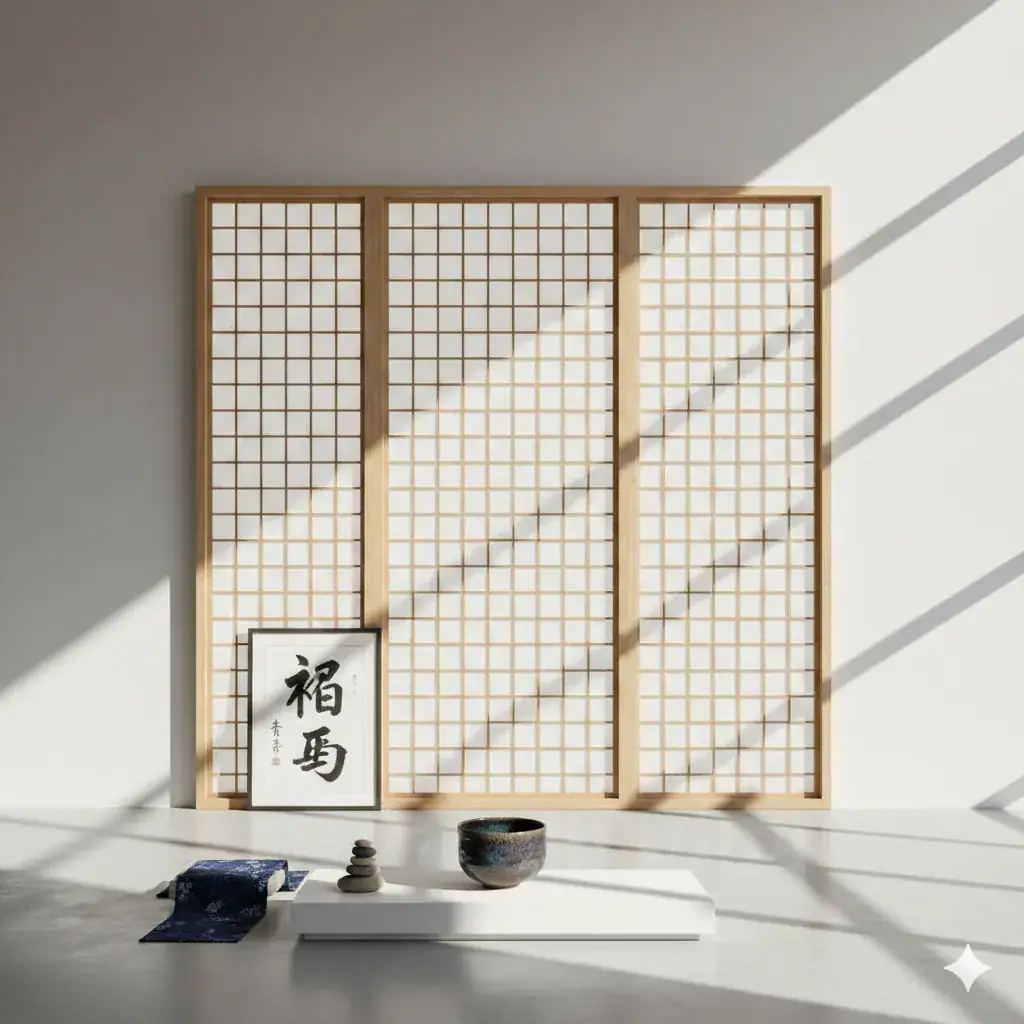 Interlocking Japanese wood joinery in warm timber