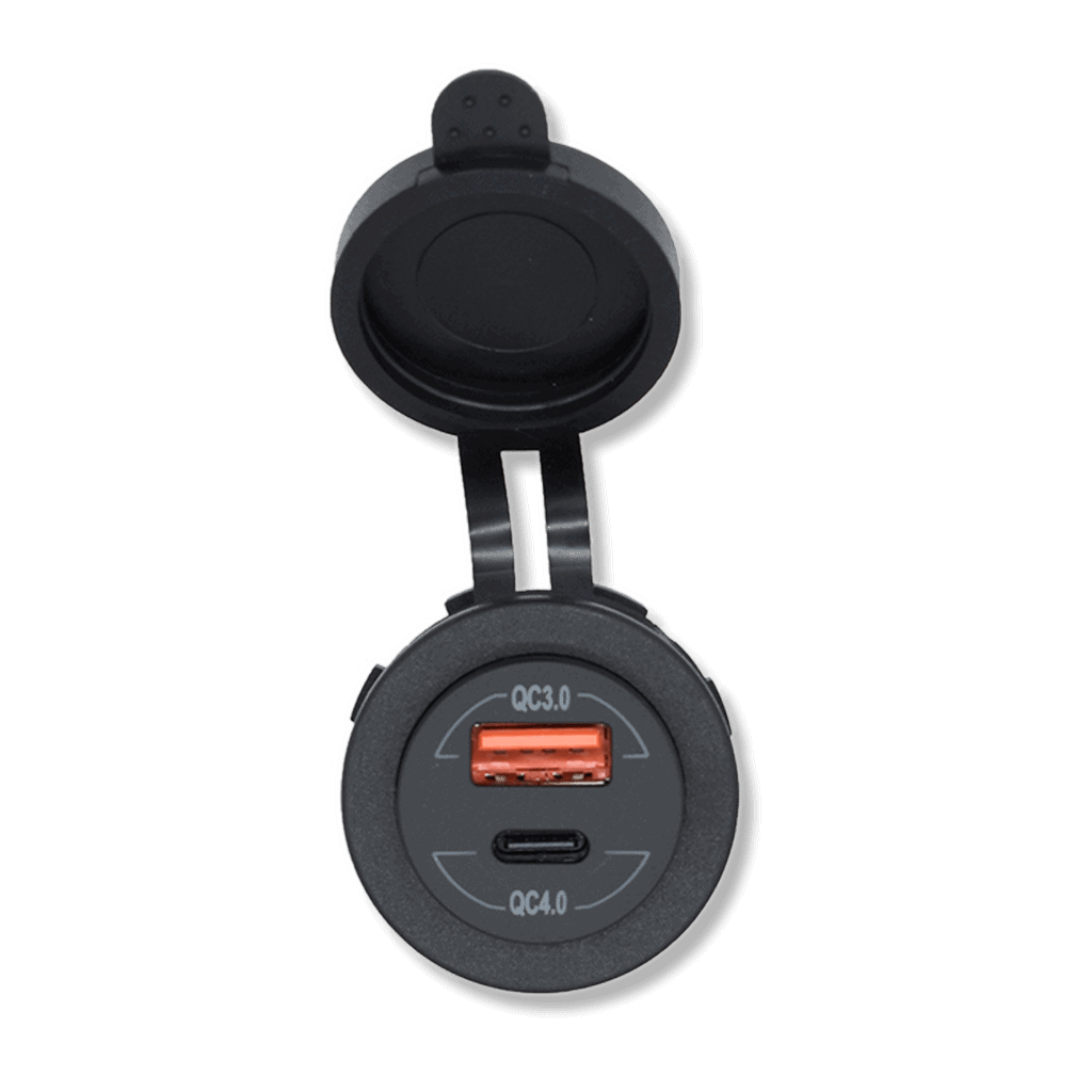 Round Dual USB/USB-C Charger