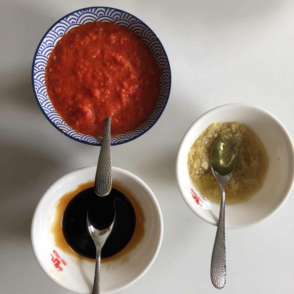 Hainanese Chicken Rice 7 Condiments for Hainanese Chicken Rice
