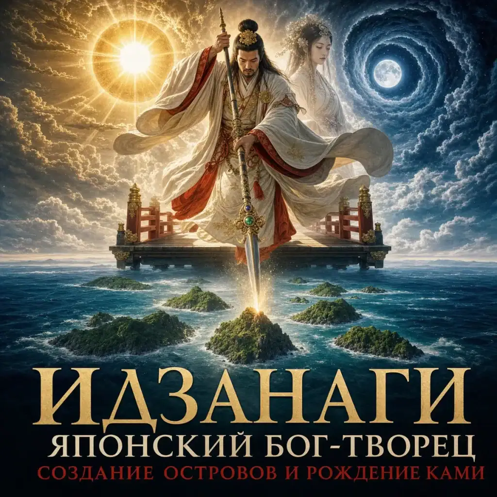 Идзанаги — японский бог-творец, создающий острова священным копьём