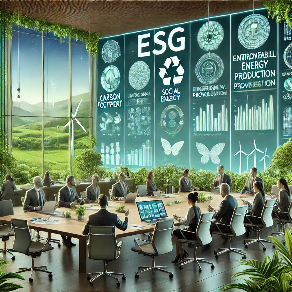 ESG conference showcasing sustainable energy, social responsibility, and environmental innovation st.