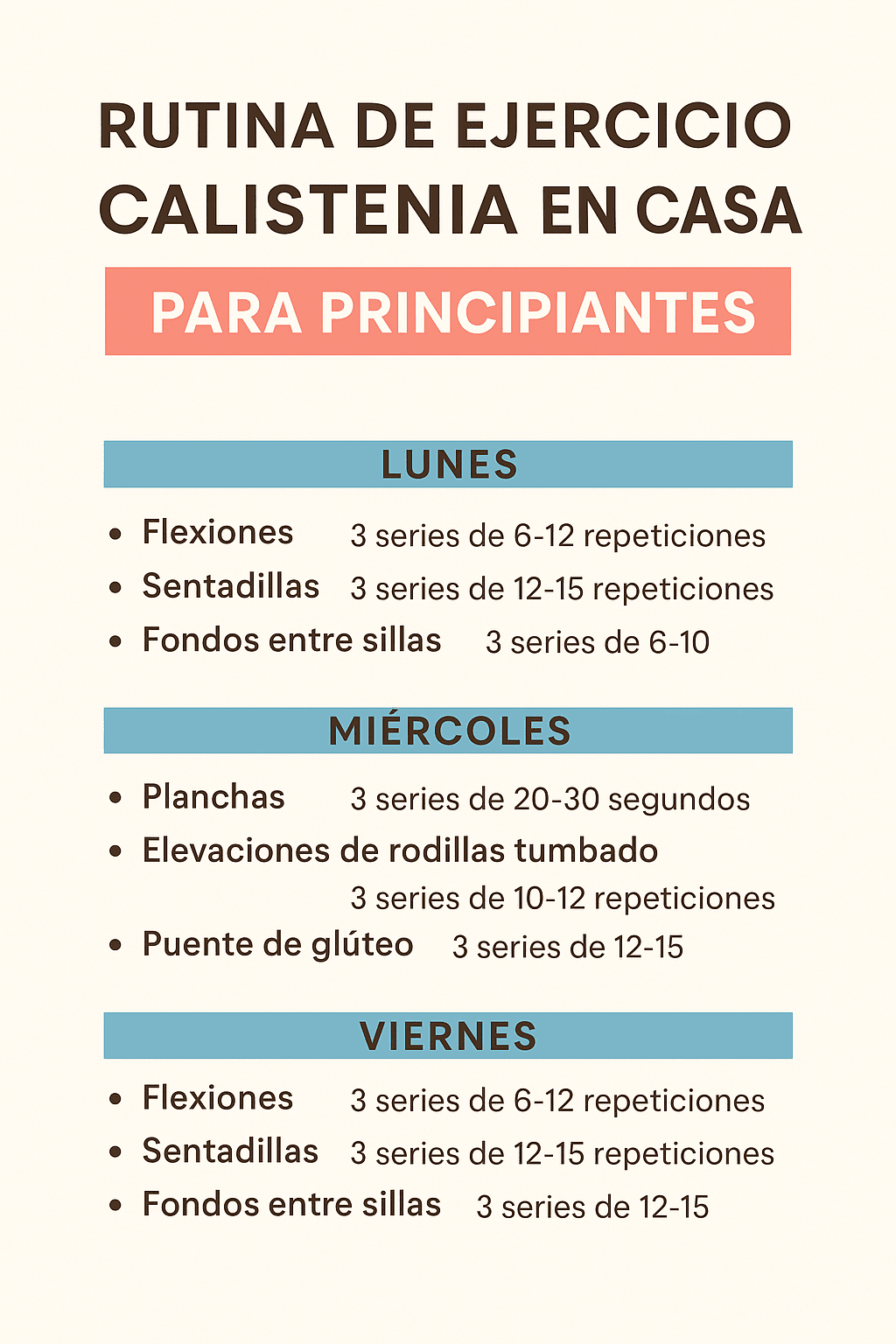 Rutina de ejercicio de calistenia en casa