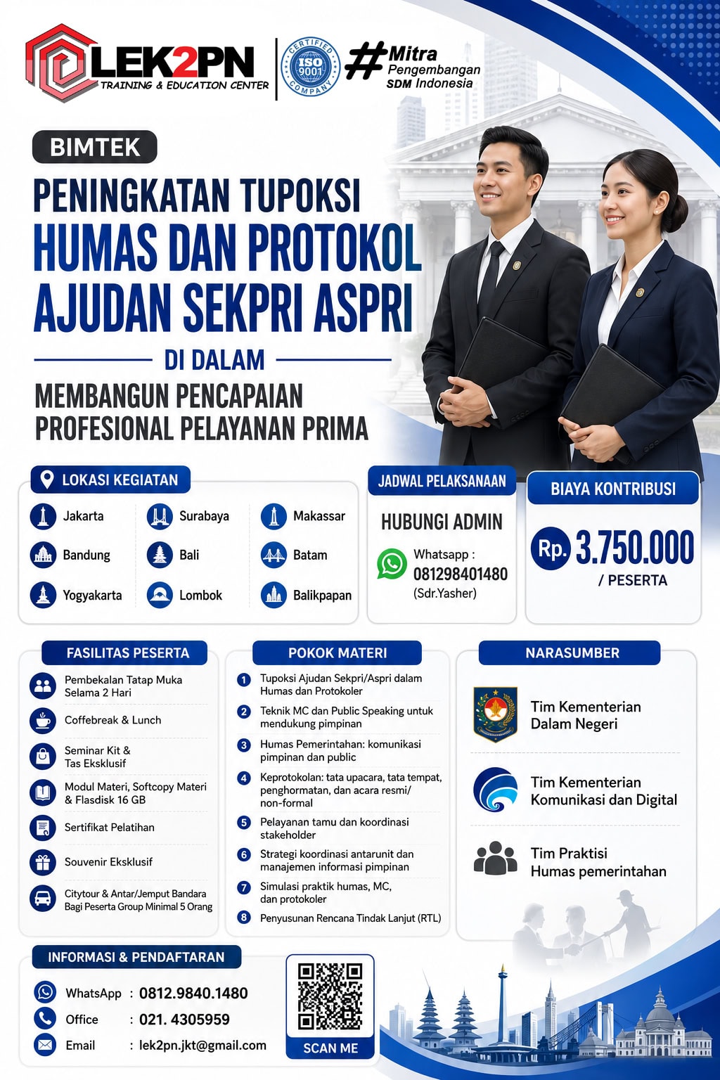 BIMTEK PENINGKATAN TUPOKSI HUMAS DAN PROTOKOL AJUDAN SEKPRI ASPRI