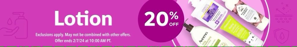 Skincare and lotion products featured in iHerb promotions