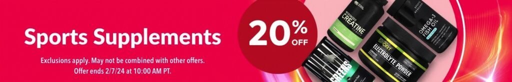 Discounted sports supplements available on iHerb