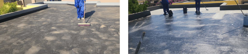 Dead-End Industrial grade surface primer / bonding liquid before and after