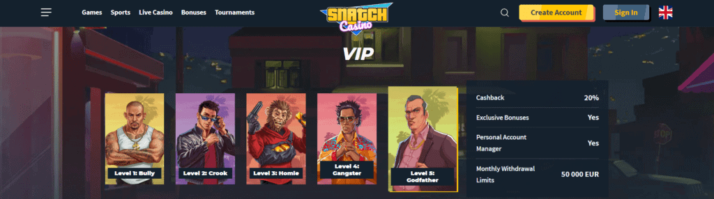 snatchcasino vip program