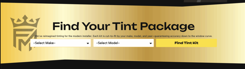 Film Masters FL Custom product search bar with make and model filters