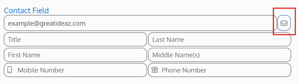 Screenshot of the send email button