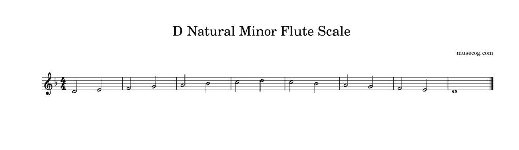 D natural minor scale for flute-1
