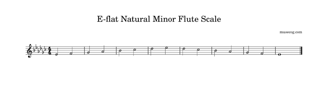 E-flat Natural Minor Flute Scale