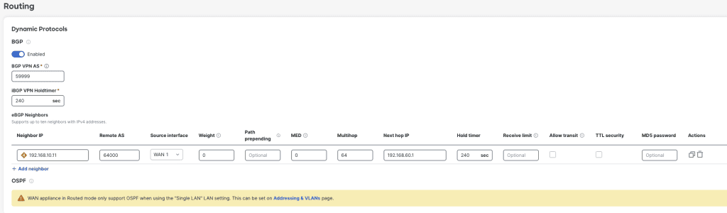 Routing page Dashboard