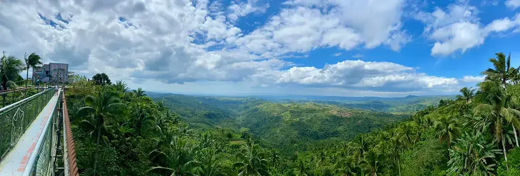 A panoramic view of the area from the Cafe.