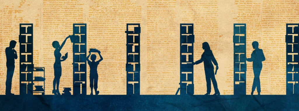 Illustration of a library
