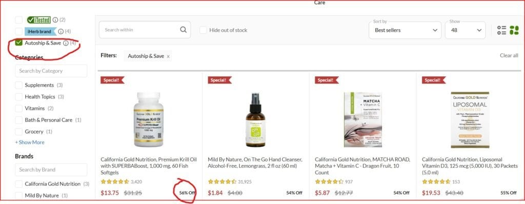 iHerb Autoship discount and free shipping offer overview