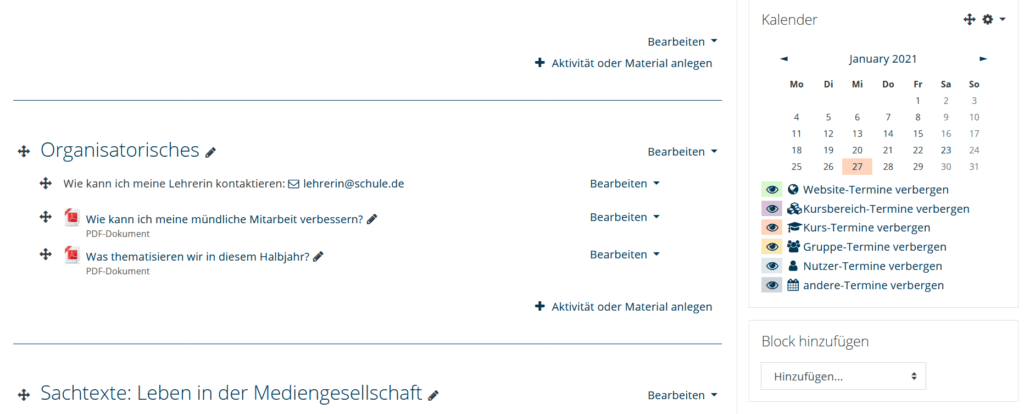 Moodle für LehrerInnen Teil 1: So strukturierst du deine Kursseite!