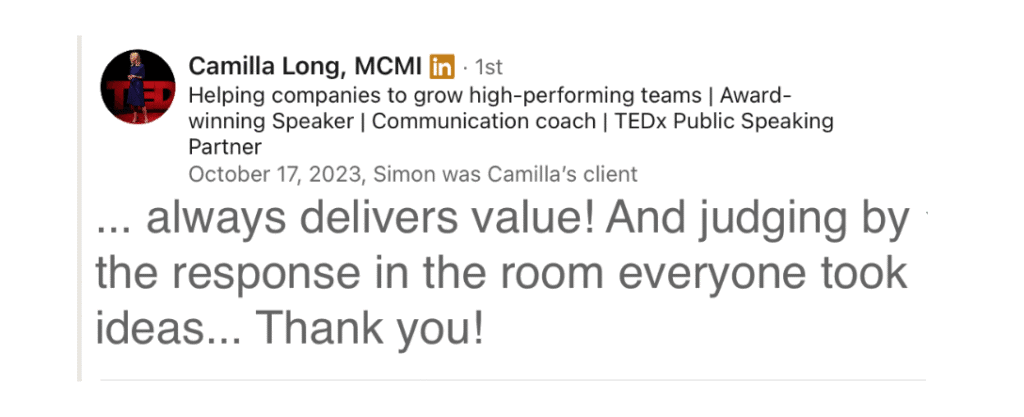 training presentation feedback