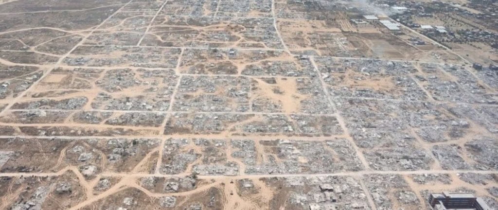A picture published by an Israeli soldier on Instagram on 30 May 2025 shows what was left of the town of Khuza’a. Credit: Younis Tiraw