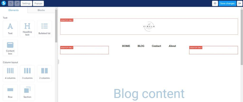 systeme.io header and footer