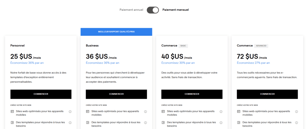 Squarespace review pricing plan
