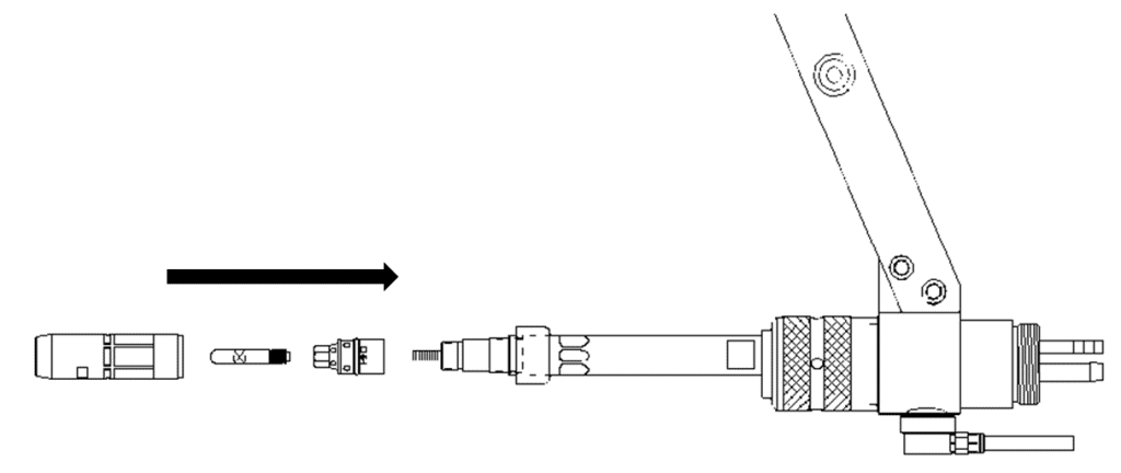 How To Change a Conventional Liner on a TOUGH GUN Robotic MIG Gun Equipped with Wire Brake, STEP 6