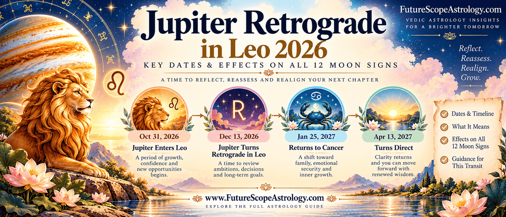 Jupiter Retrograde in Leo 2026: Dates & Effects on All 12 Vedic Moon Signs