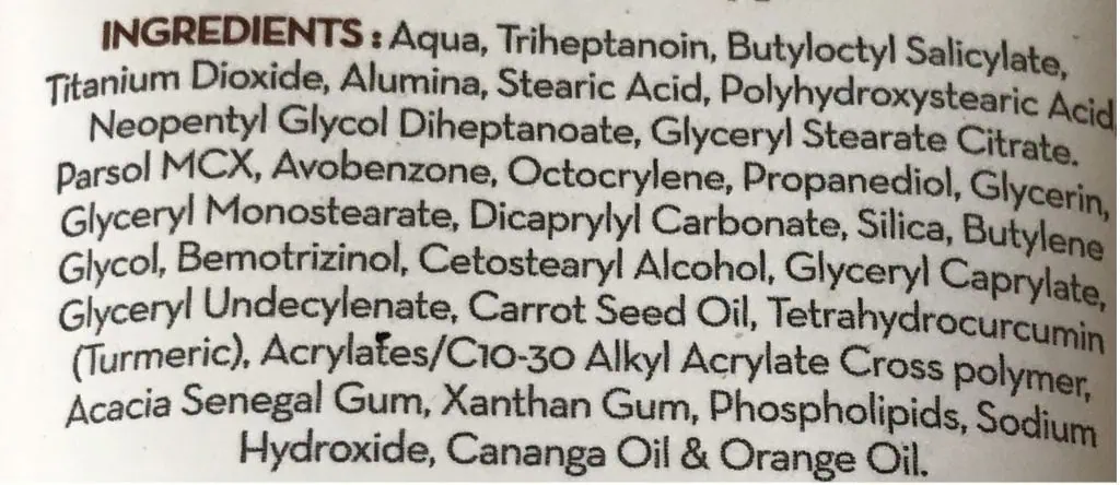 Ingredients in Mamaearth ultra light Indian sunscreen