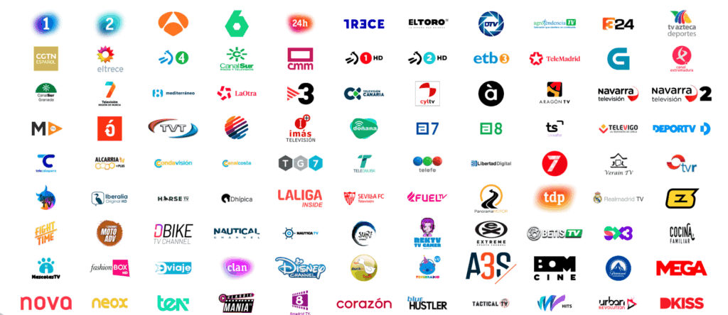 Logotipos de canales de televisión en España.