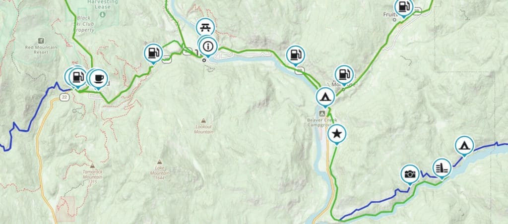 Map of Trail Motorcycle Routes