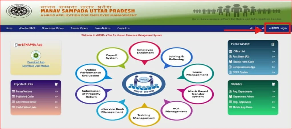 Manav Sampada UP Portal | Login, Leave Application | ehrms.upsdc.gov.in