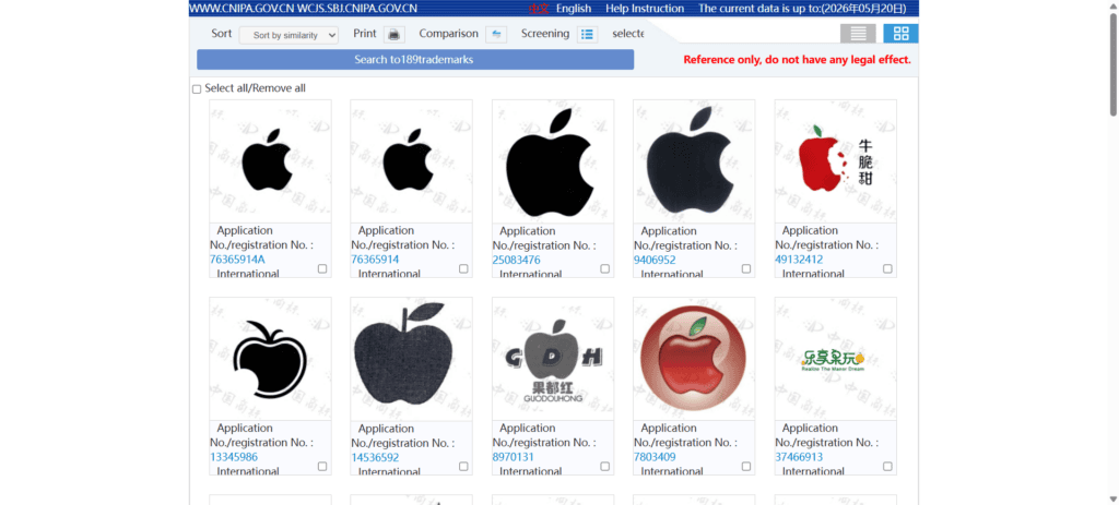 Step 4 of the image search with CNIPA