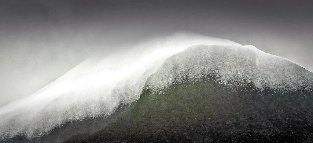 Winter on the tops. Long Sound Fiordland National Park.