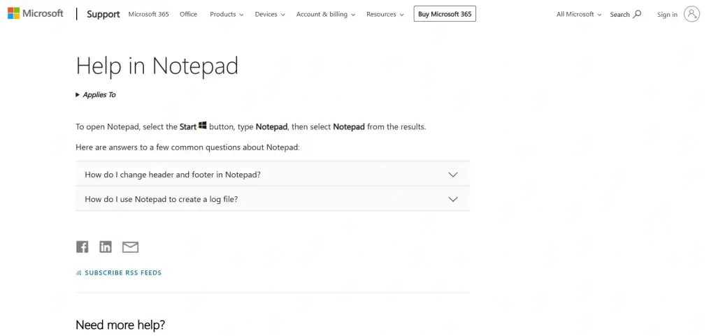 microsoft support website