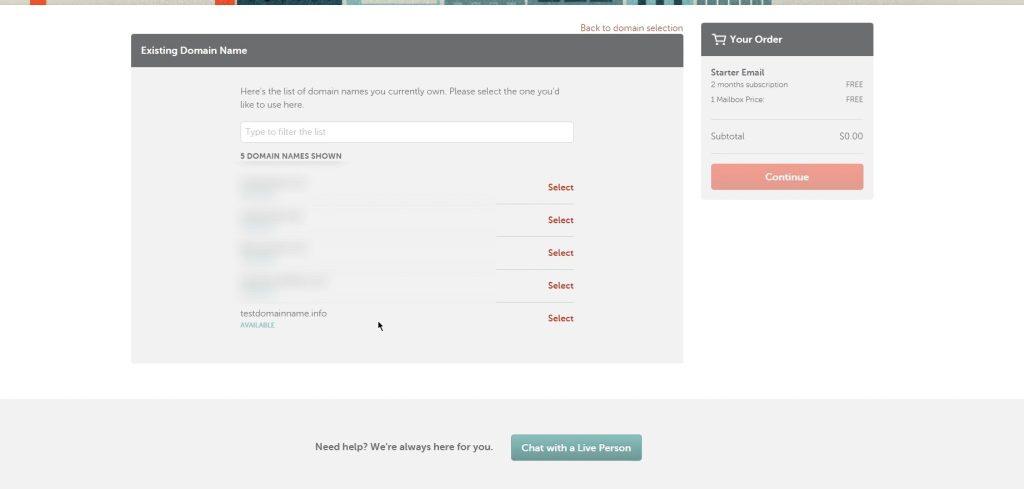 namcheap.com select email domain