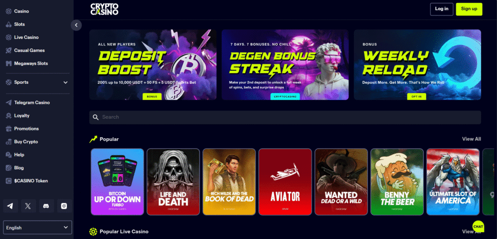 cryptocasino home page - cryptocasino review