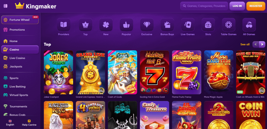 kingmaker casino games